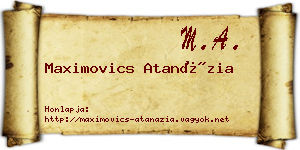Maximovics Atanázia névjegykártya